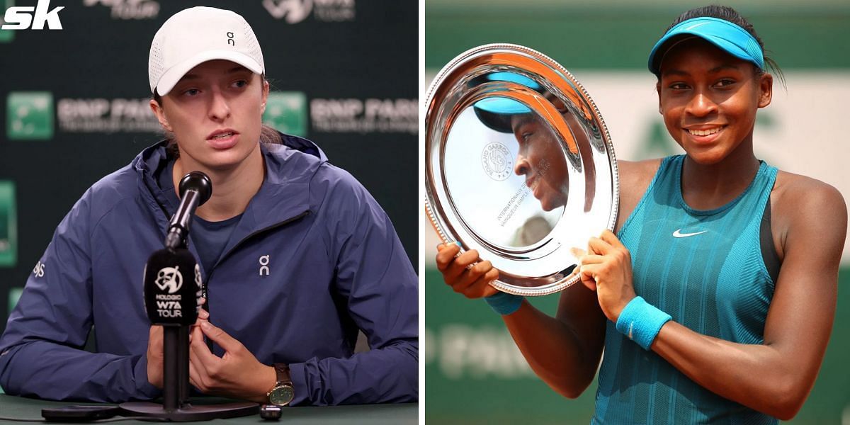 Iga Swiatek (L) and Coco Gauff (R)