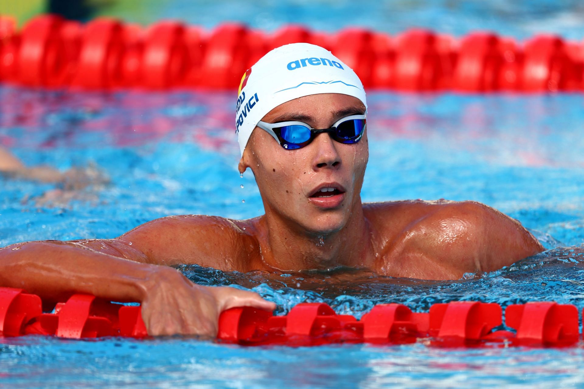 David Popovici during Men&#039;s 100m Freestyle at the European Aquatics Championships 2022 in Rome, Italy.