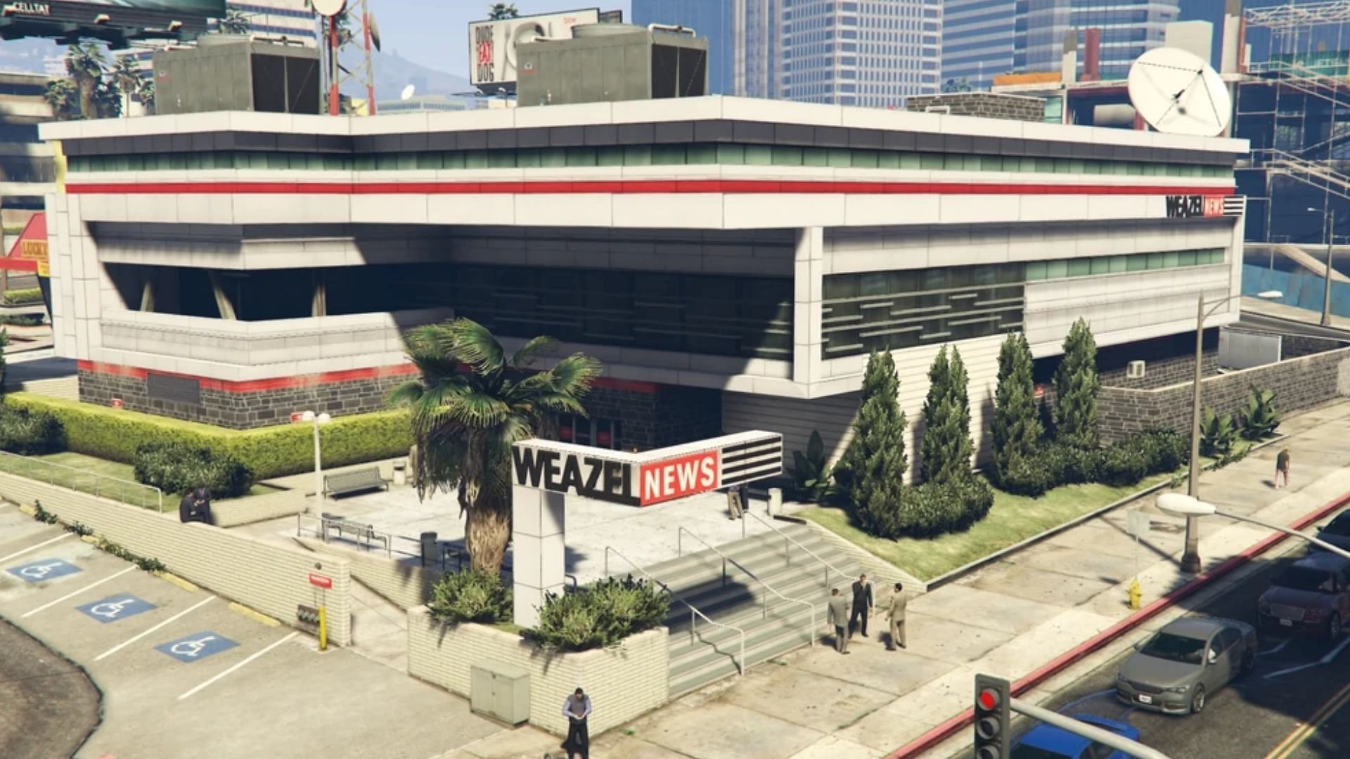 The Weazel News building in Los Santos (Image via GTA Wiki)