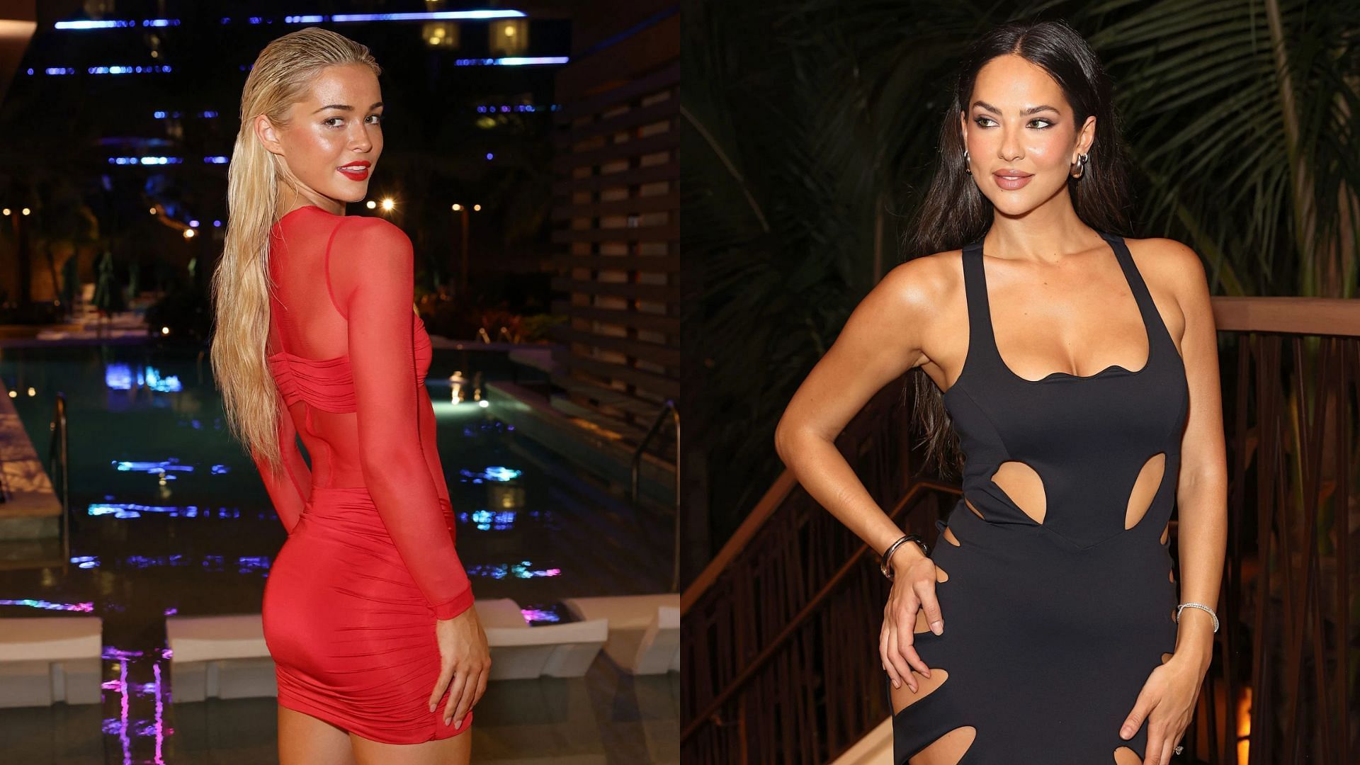 Olivia Dunne and Christen Harper at the SI Swim 60th Anniversary launch party