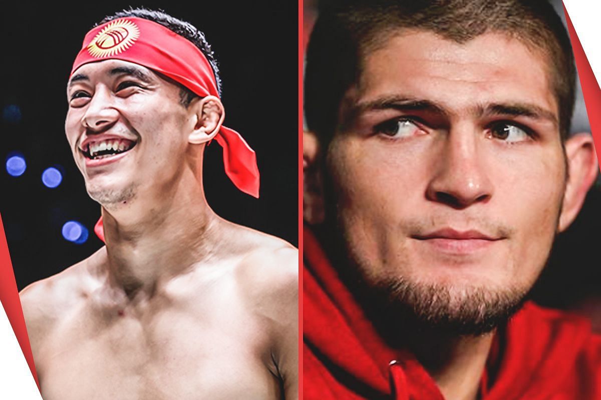 Akbar  Abdullaev [left], Khabib Nurmagomedov [right]