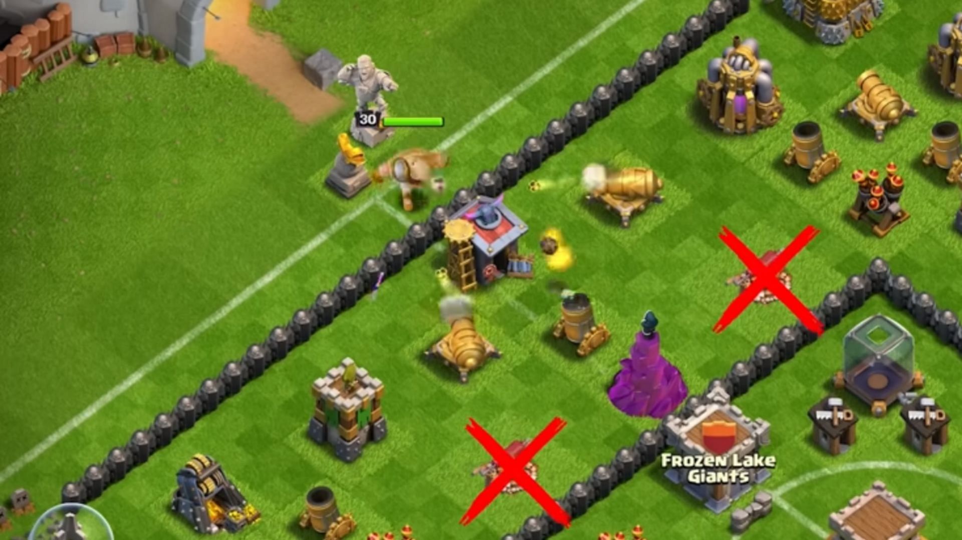 Barbarian King placement (Image via Judo Sloth Gaming/YouTube || Supercell)