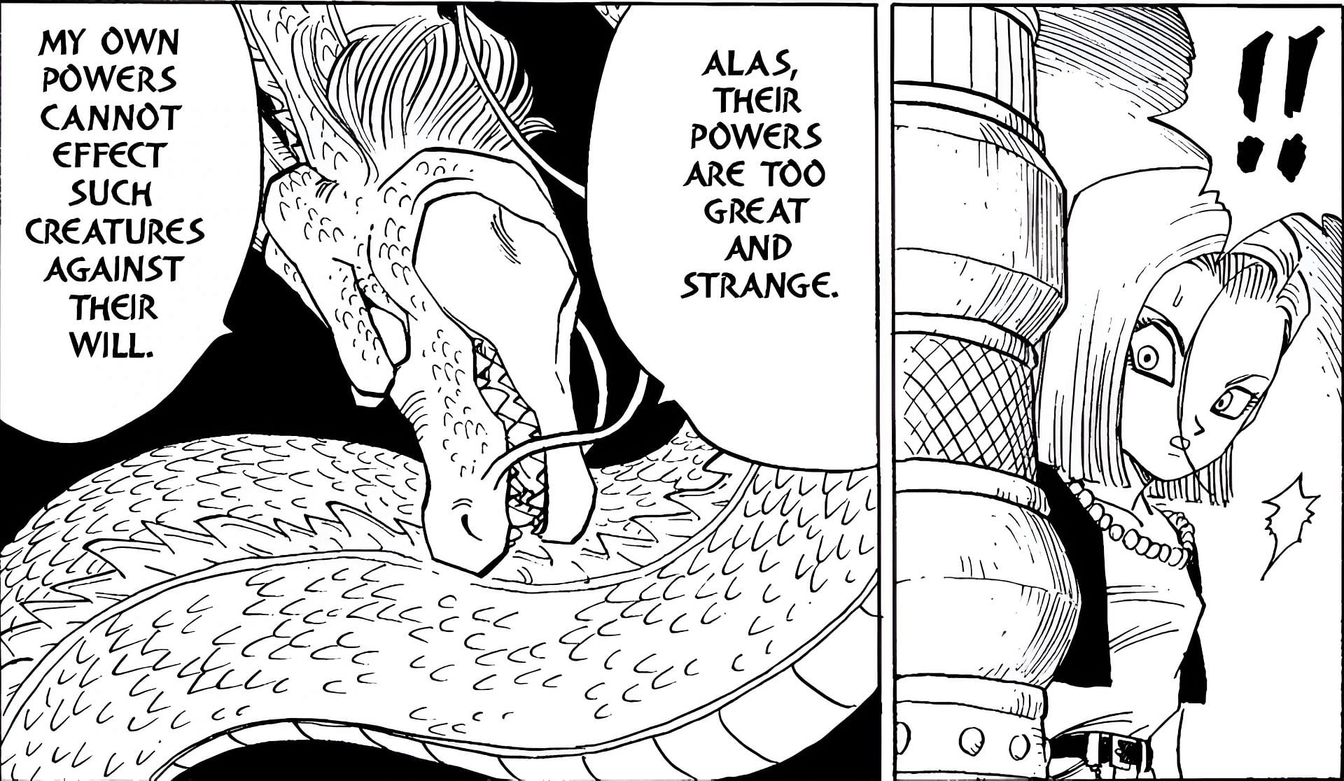 Shenron revealed the reason why he couldn&#039;t turn the androids back to humans (Image via Shueisha)
