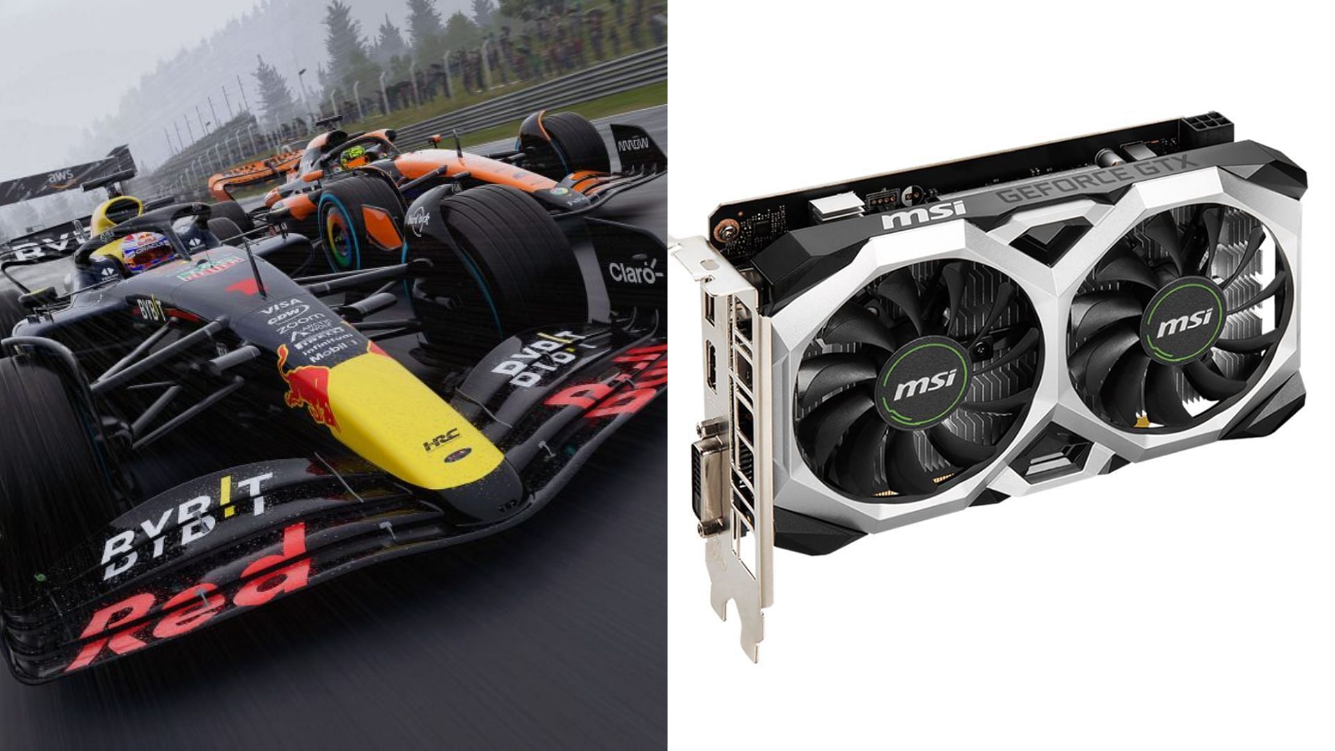 F1 24 runs at 1080p on the GTX 1650 and 1650 Super (Image via Walmart and EA)