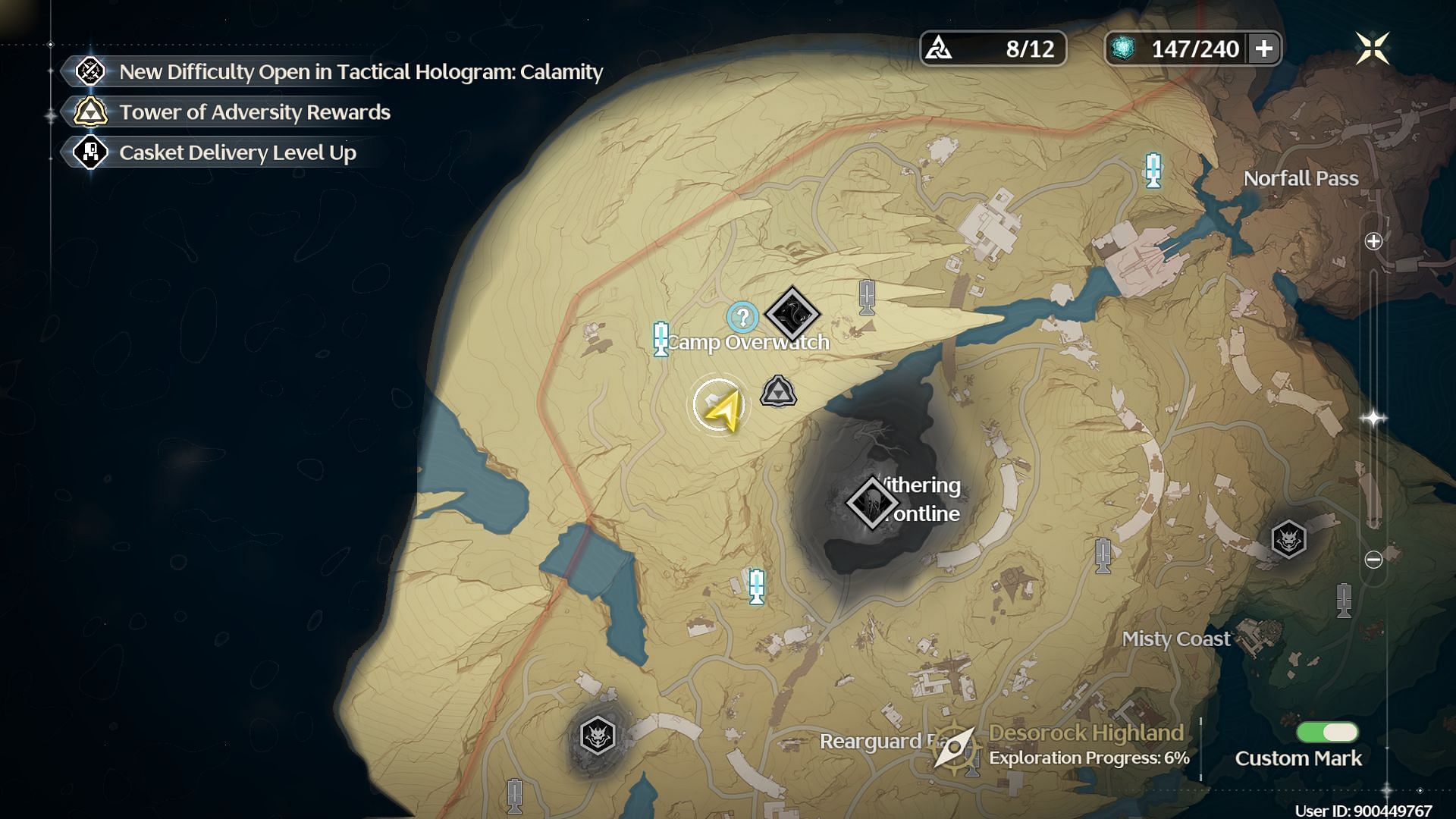 Location of the Camp Overwatch puzzle in Wuthering Waves (Image via Kuro Games)