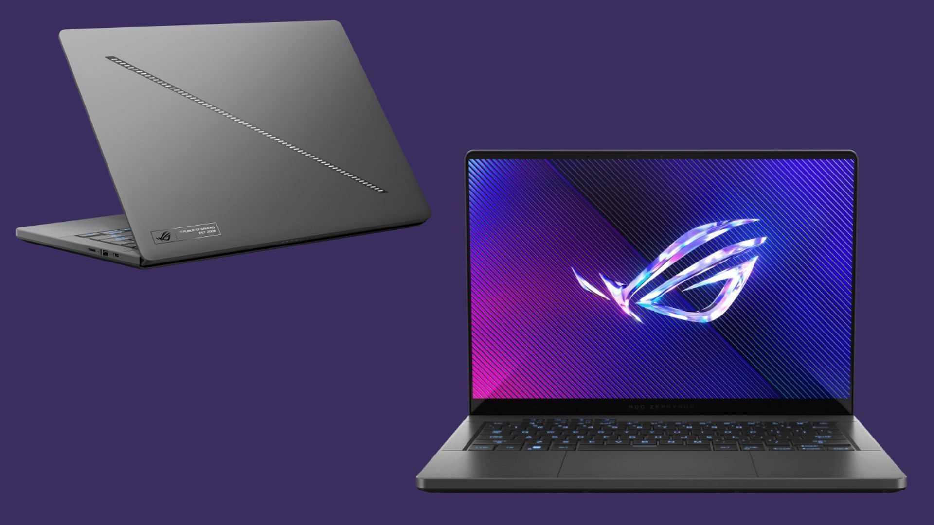 The Asus ROG Zephyrus G14 offers a smaller display but is more portable (Image via Asus)