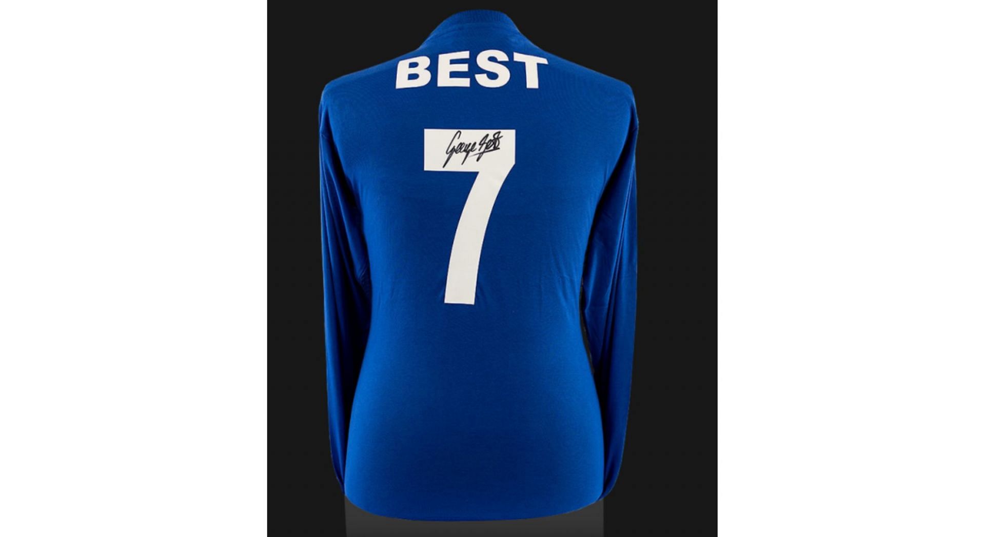 George Best Back Signed Retro Manchester United Away Shirt (Image via Icons)