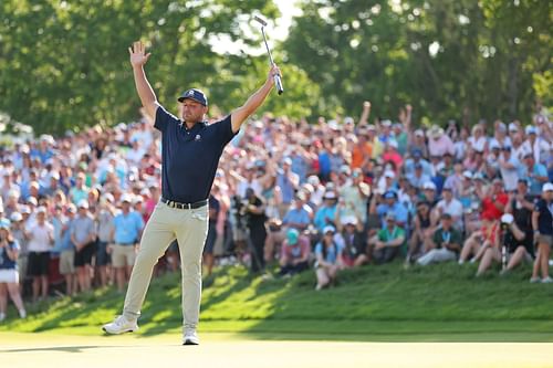 Bryson DeChambeau on the 18th hole during the final round of the 2024 PGA Championship