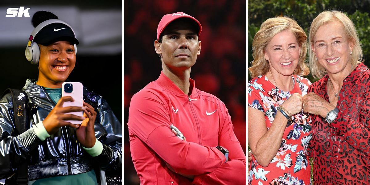 (Left to Right) Naomi Osaka, Rafael Nadal, Chris Evert, Martina Navratilova (Source: Getty Images)