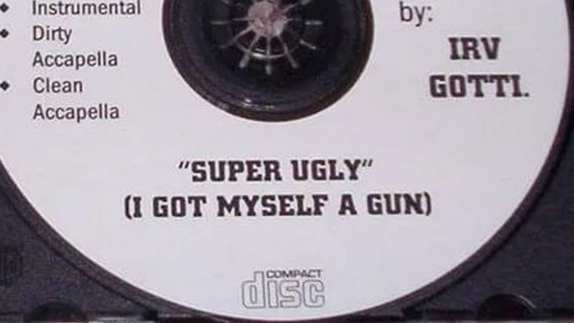 A picture of Jay-Z&#039;s 2001 single &#039;Super Ugly&#039; printed onto a CD (Image via genius.com)