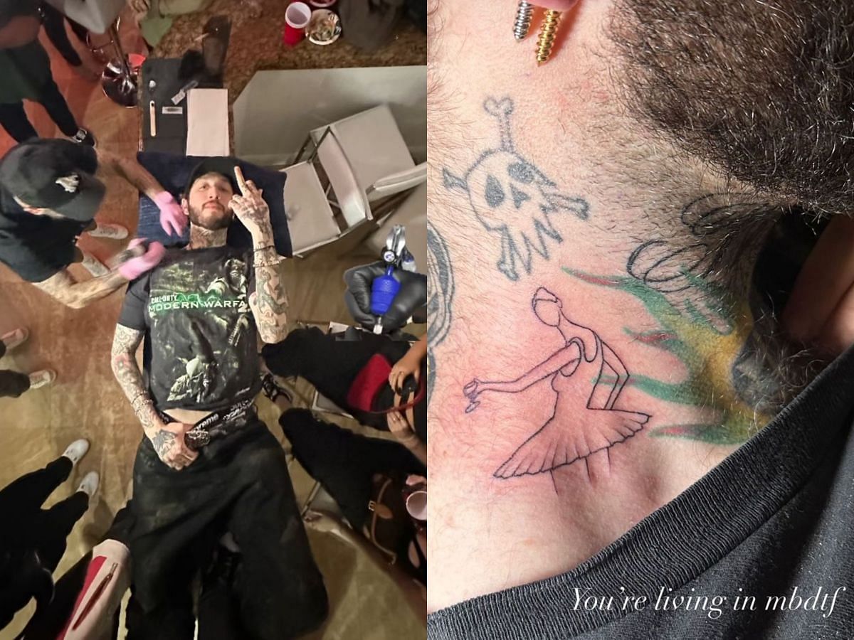 First of FaZe Banks&#039; tattoos on the night (Image via Instagram)