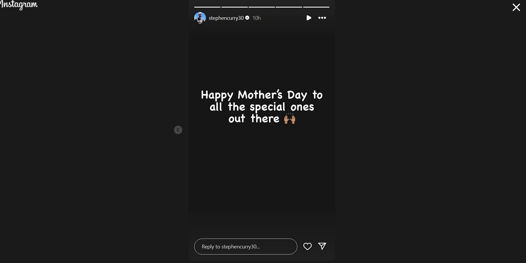 Steph Curry wishes everyone a Happy Mother's Day