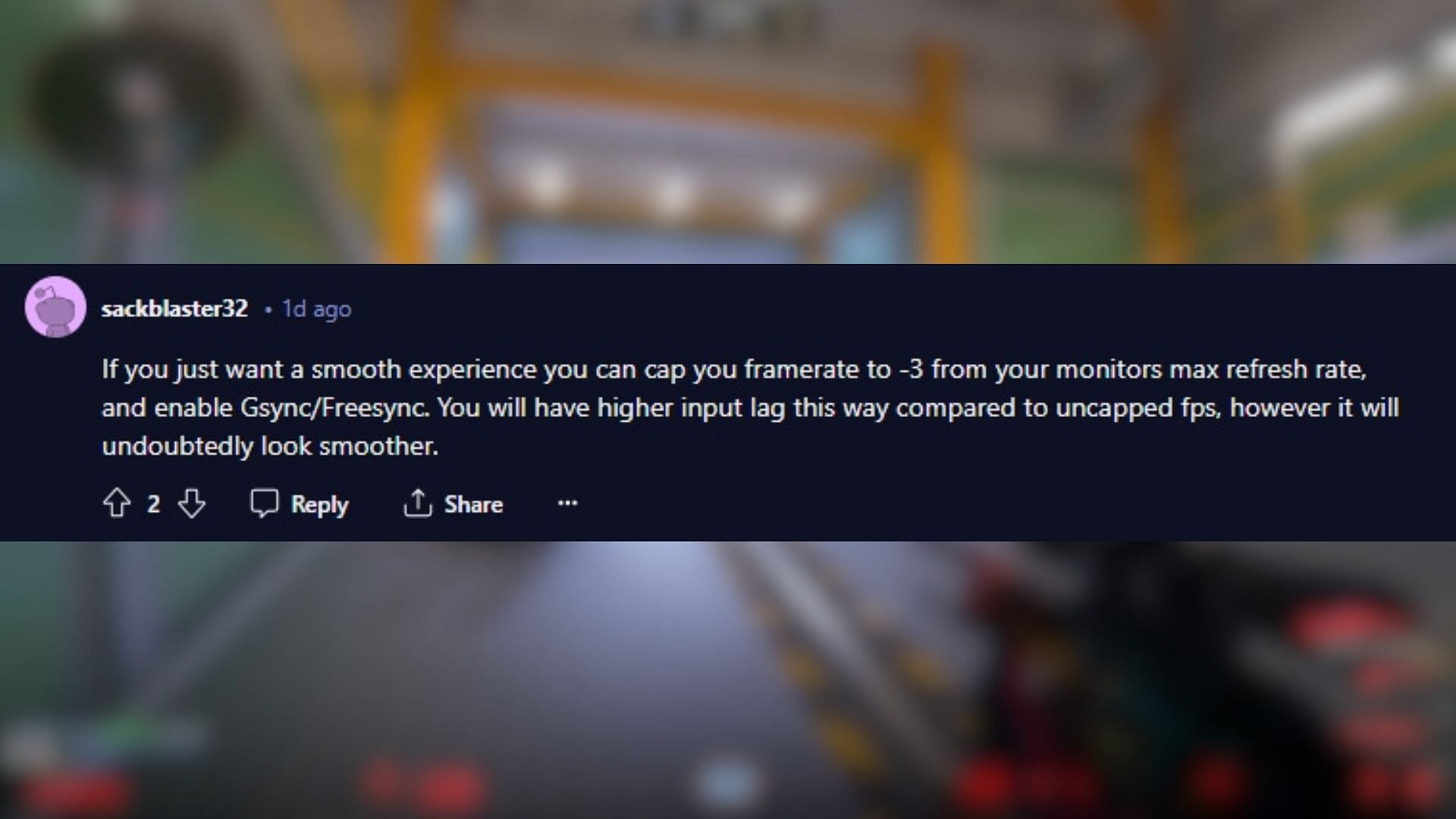 Redditor recommends FPS fix (Image via Reddit)