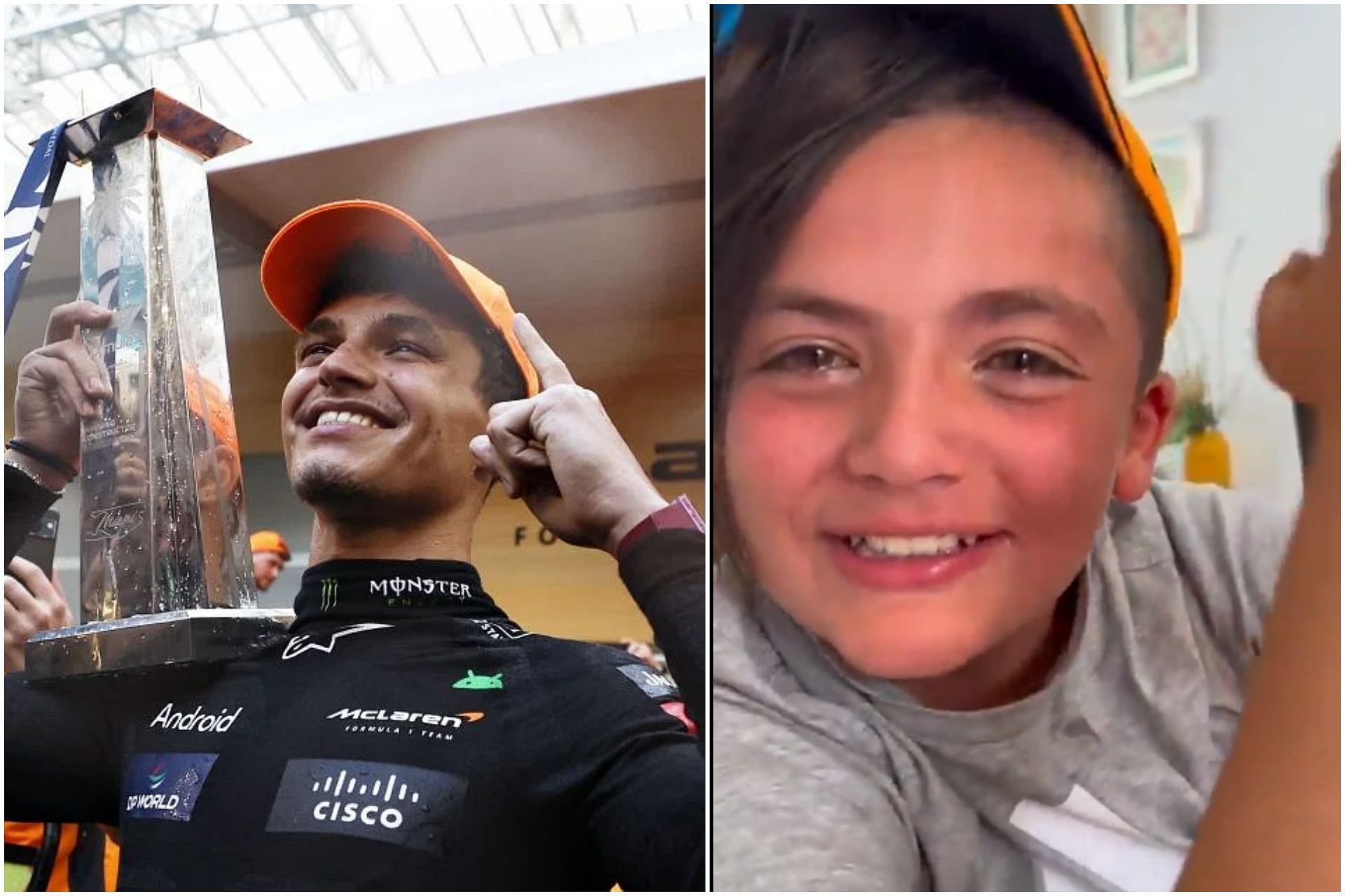 Young Lando Norris fan in tears after the Brit