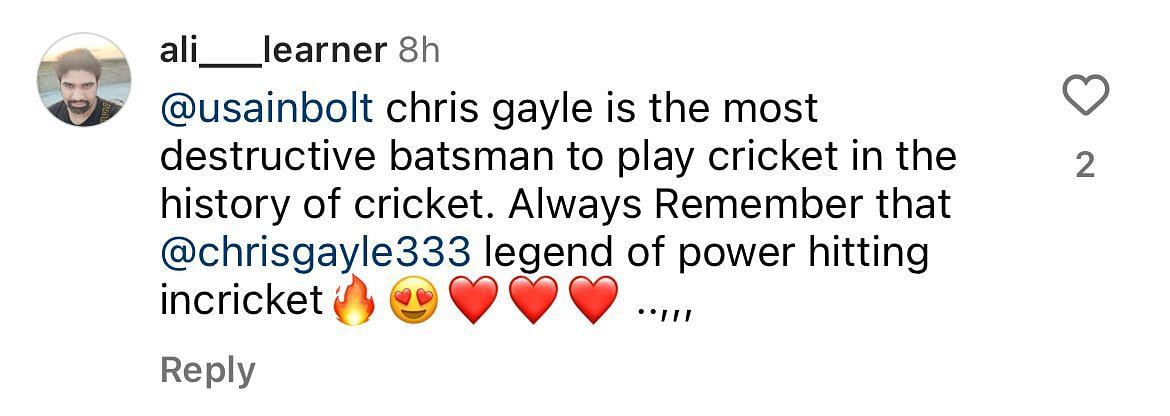 Fan comment on Bolt and Gayle&#039;s showdown