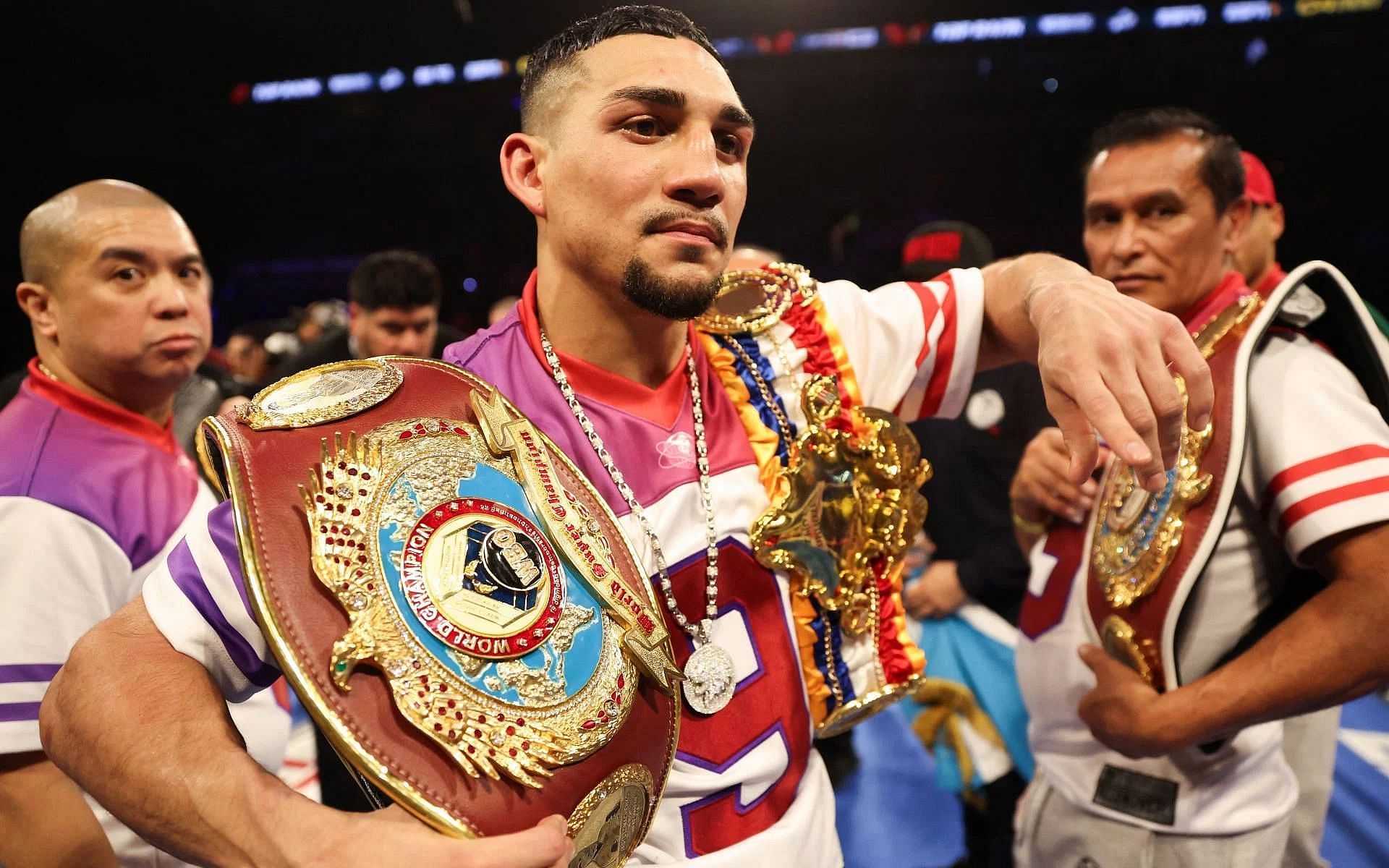 WBO super lightweight champion Teofimo Lopez (pictured) blasted for fighting Steve Claggett next by Eddie Hearn [Image Courtesy: @GettyImages]