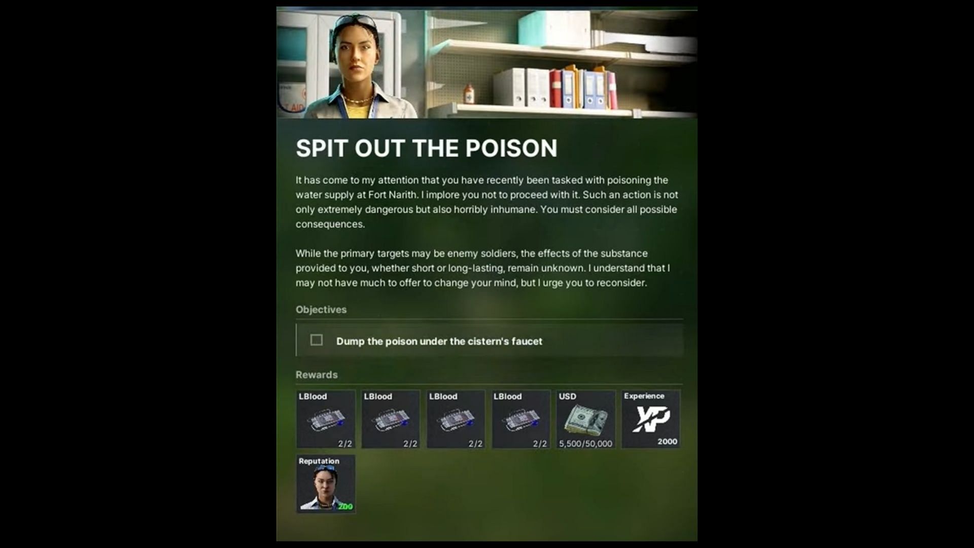 Spit Out The Poison mission objective (Image via MADFINGER Games)