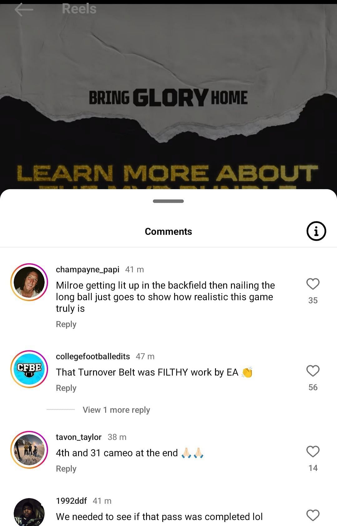 Alabama&#039;s IG comment section