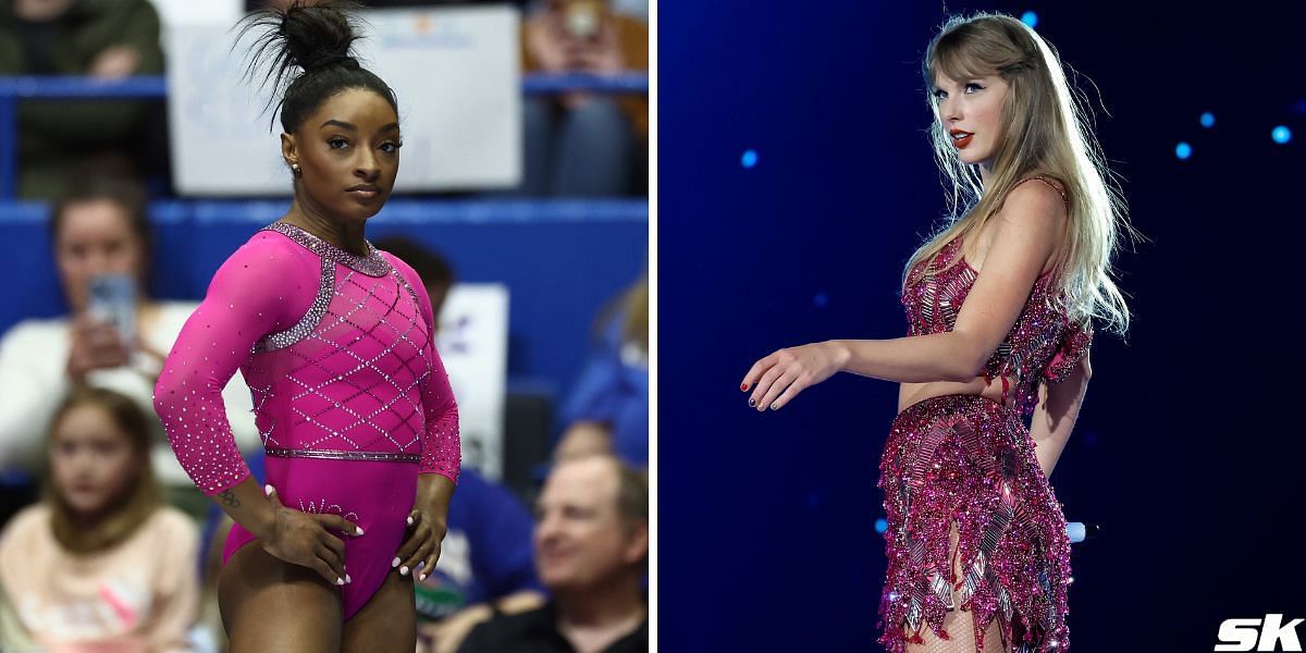 Simone Biles performed her floor routine on Taylor Swift