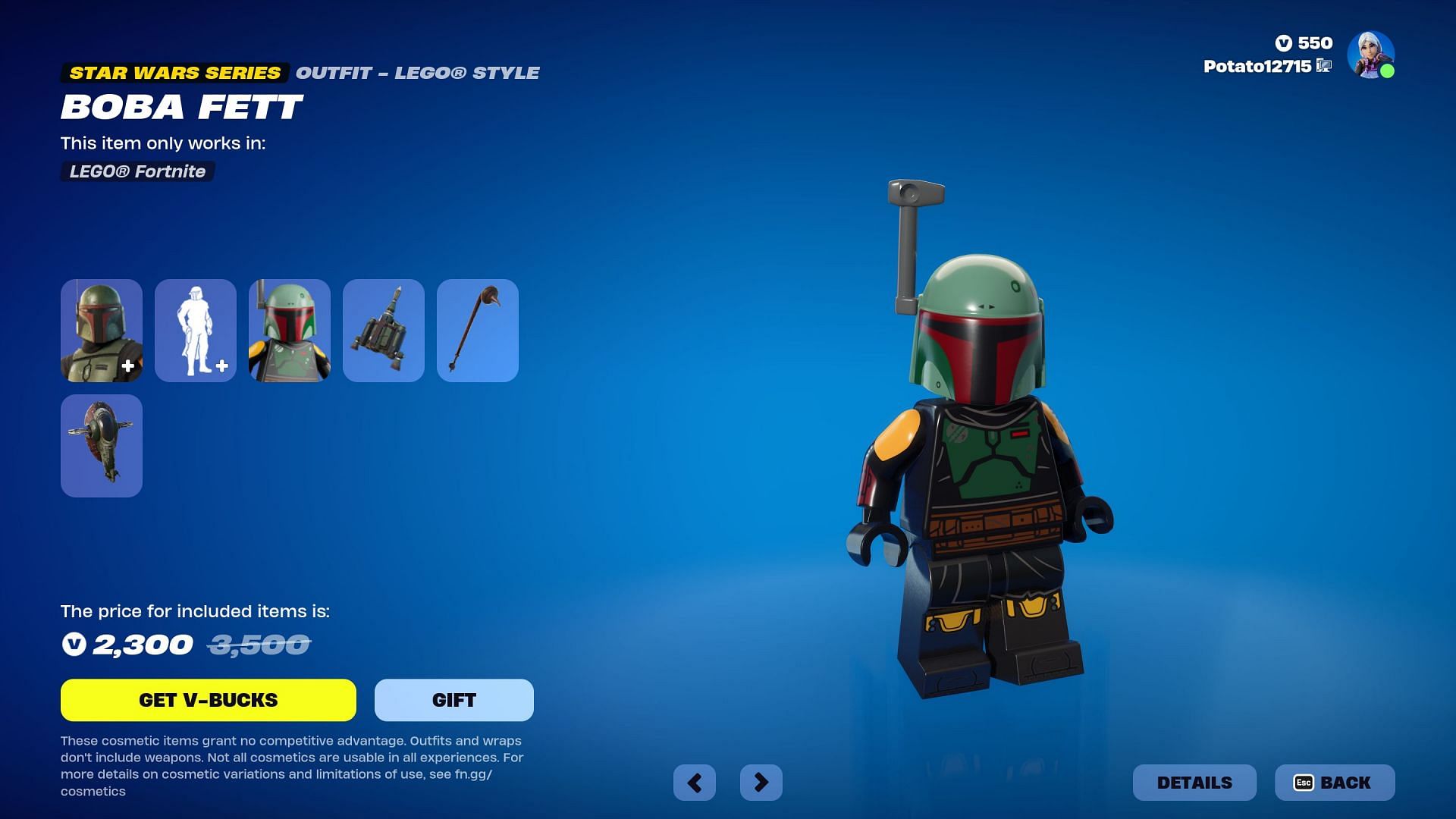 Boba Fett Bundle is currently listed in the Item Shop (Image via Epic Games)