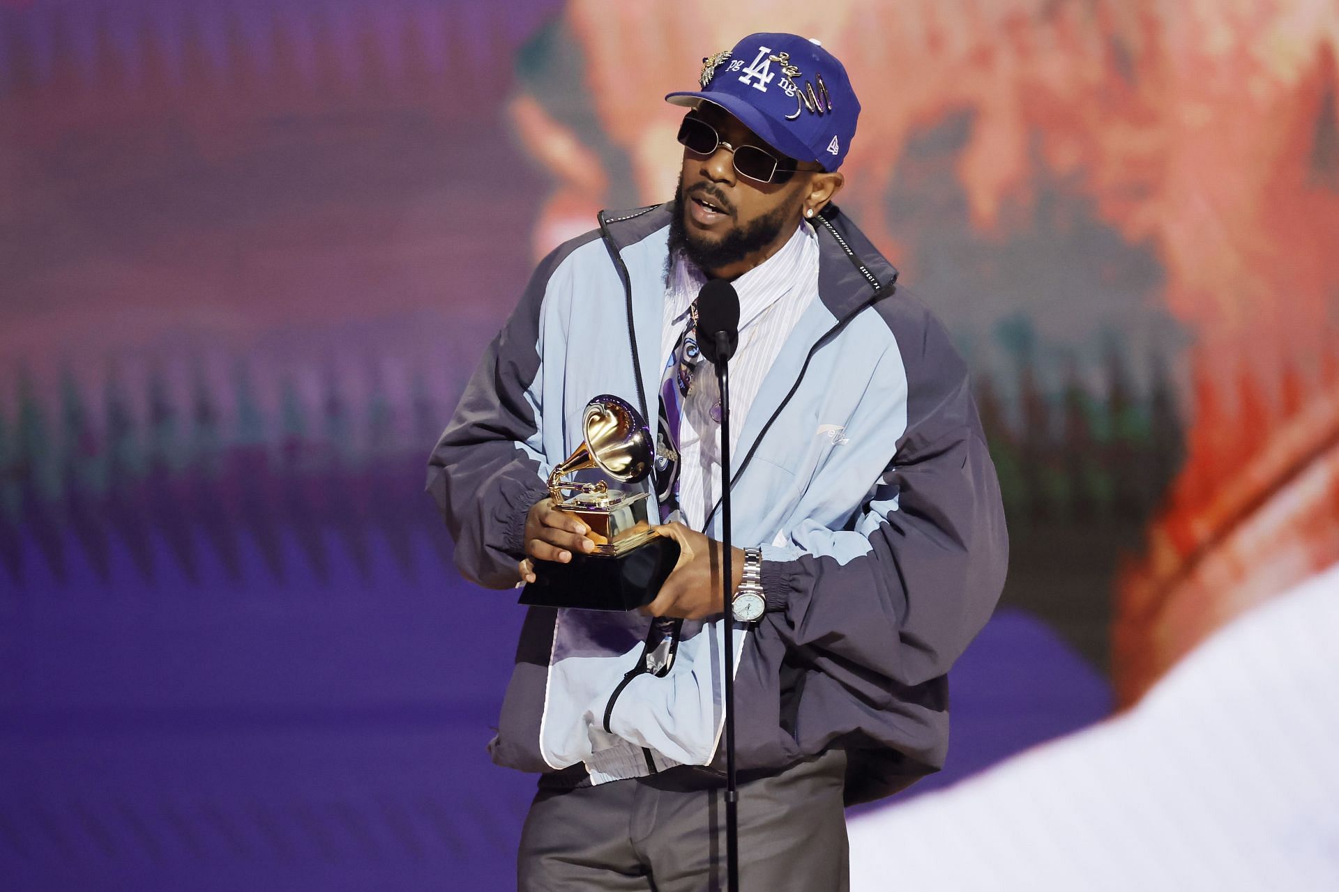 Kendrick Lamar accepts the Best Rap Album award for &ldquo;Mr. Morale &amp; The Big Steppers&rdquo; onstage during the 65th GRAMMY Awards at Crypto.com Arena on February 05, 2023 in Los Angeles, California. (Photo by Kevin Winter/Getty Images for The Recording Academy )