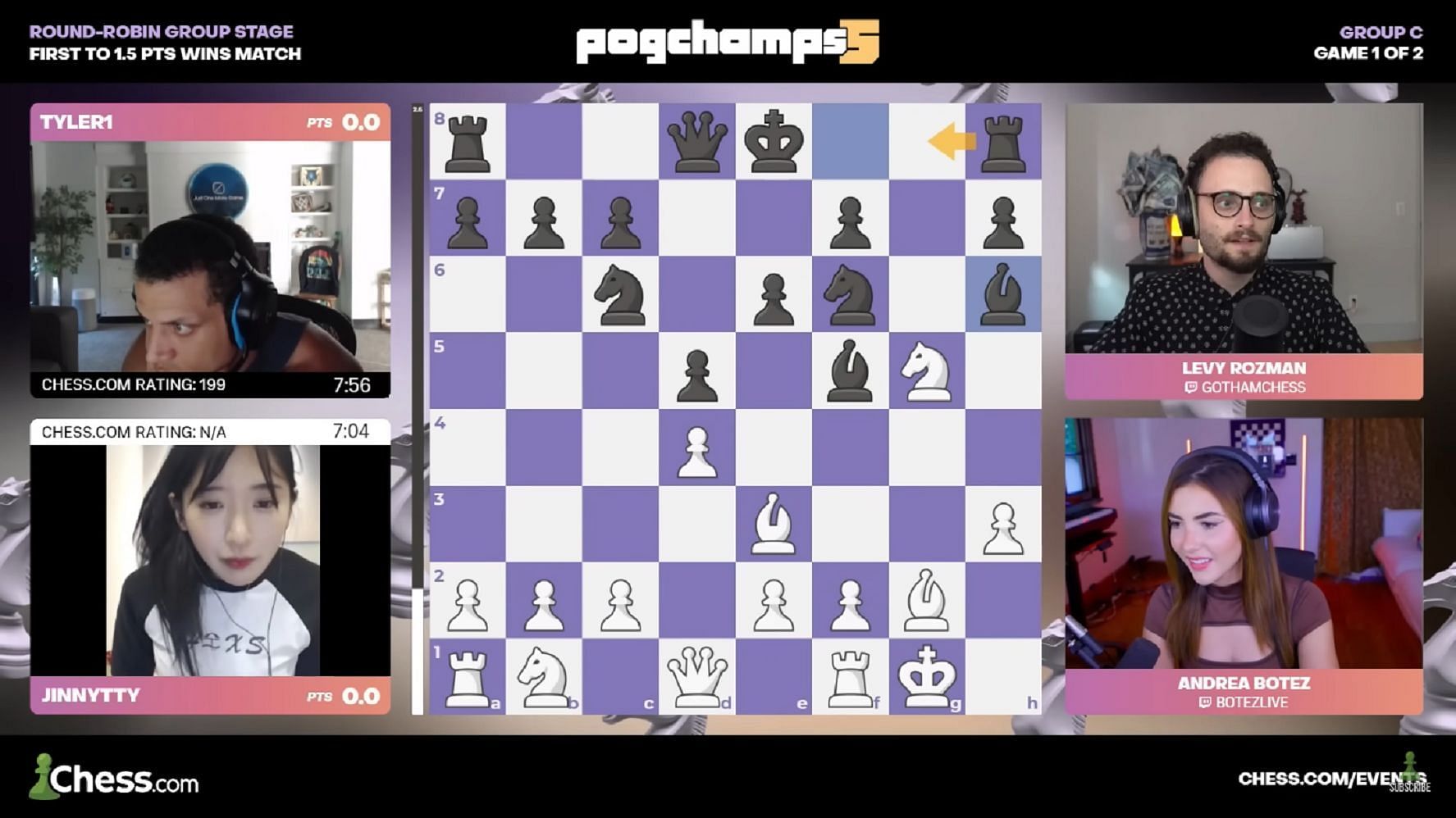 Tyler was barely 200 rated (Image via YouTube/Chess.com)