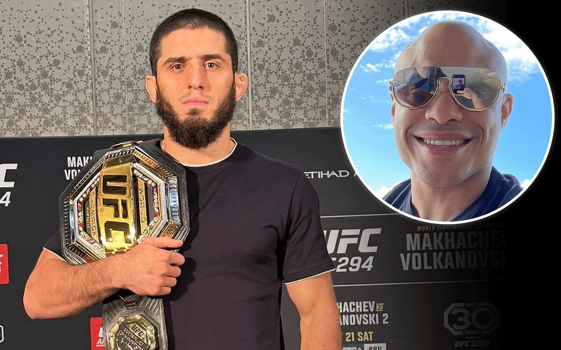 Islam Makhachev (left) received words of high praise from Ali Abdelaziz (right) [Images courtesy: @islam_makhachev and @aliabdelaziz on Instagram]