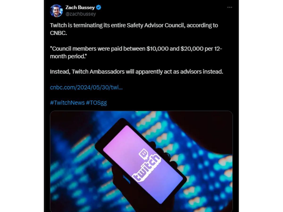 The streaming platform to terminate their Safety Advisor Council (Image via X)