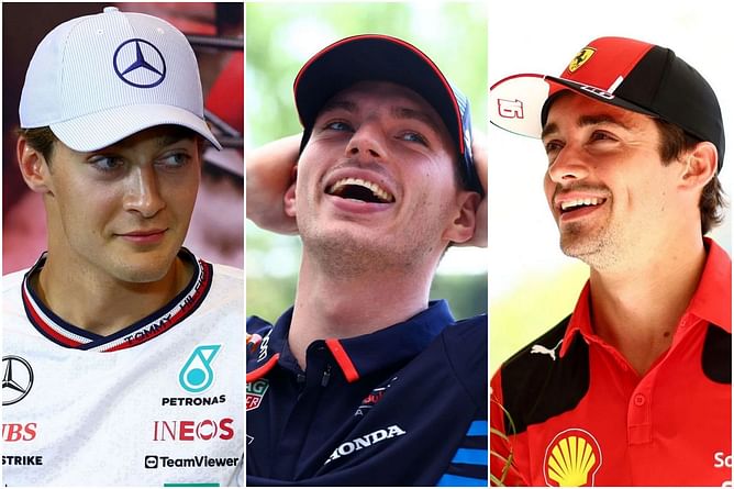 Watch: Charles Leclerc, Max Verstappen, and George Russell's hilarious interaction over the Ferrari driver's video from 2012