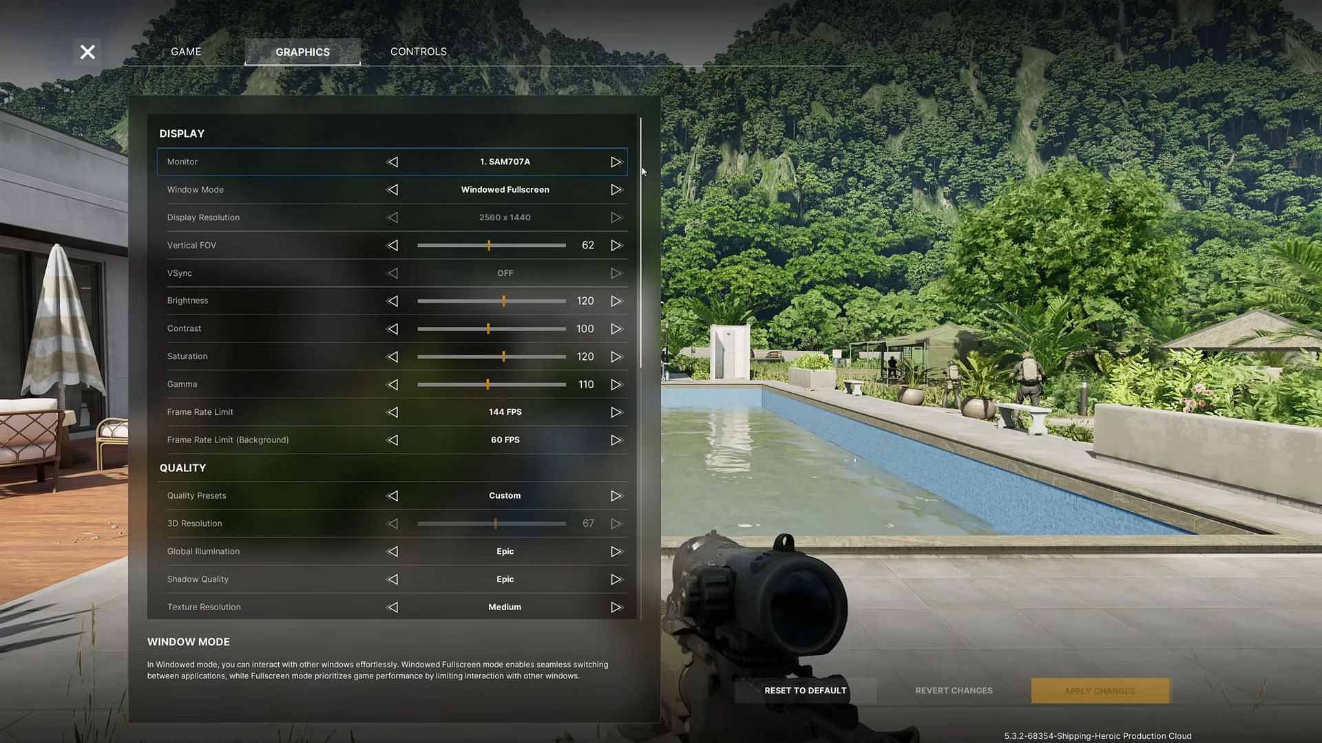 Vertical FOV setting in Gray Zone Warfare (Image via SiNister/YouTube/Madfinger Games)