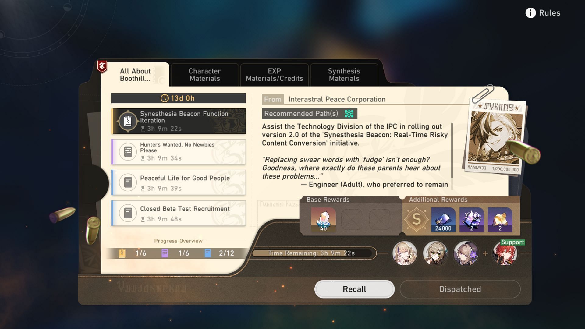 Send characters on assignments to complete the event (Image via HoYoverse)