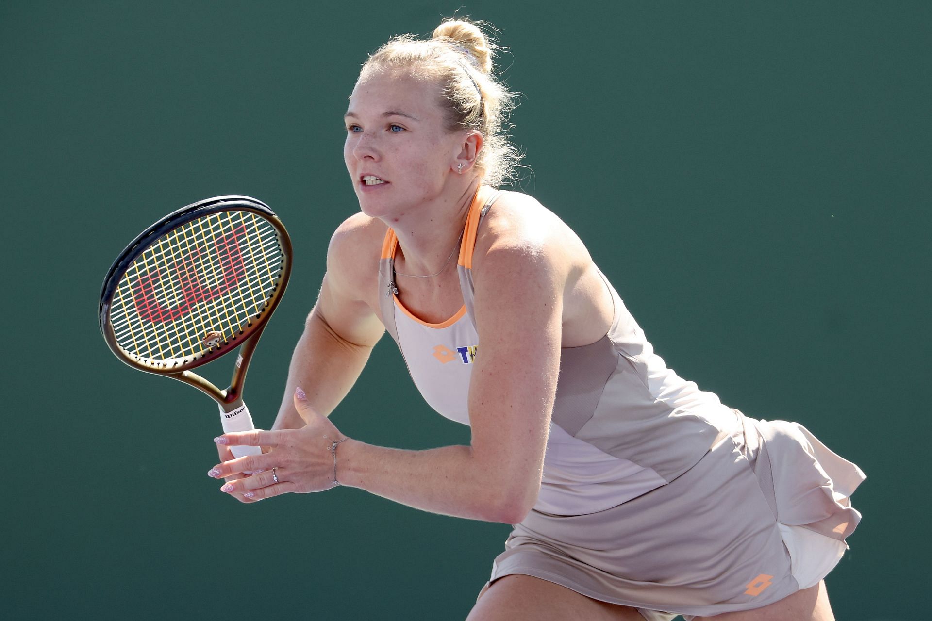 Katerina Siniakova at the 2024 BNP Paribas Open.