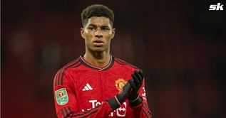 Marcus Rashford gets into verbal altercation with Manchester United supporter during warm up before Newcastle game