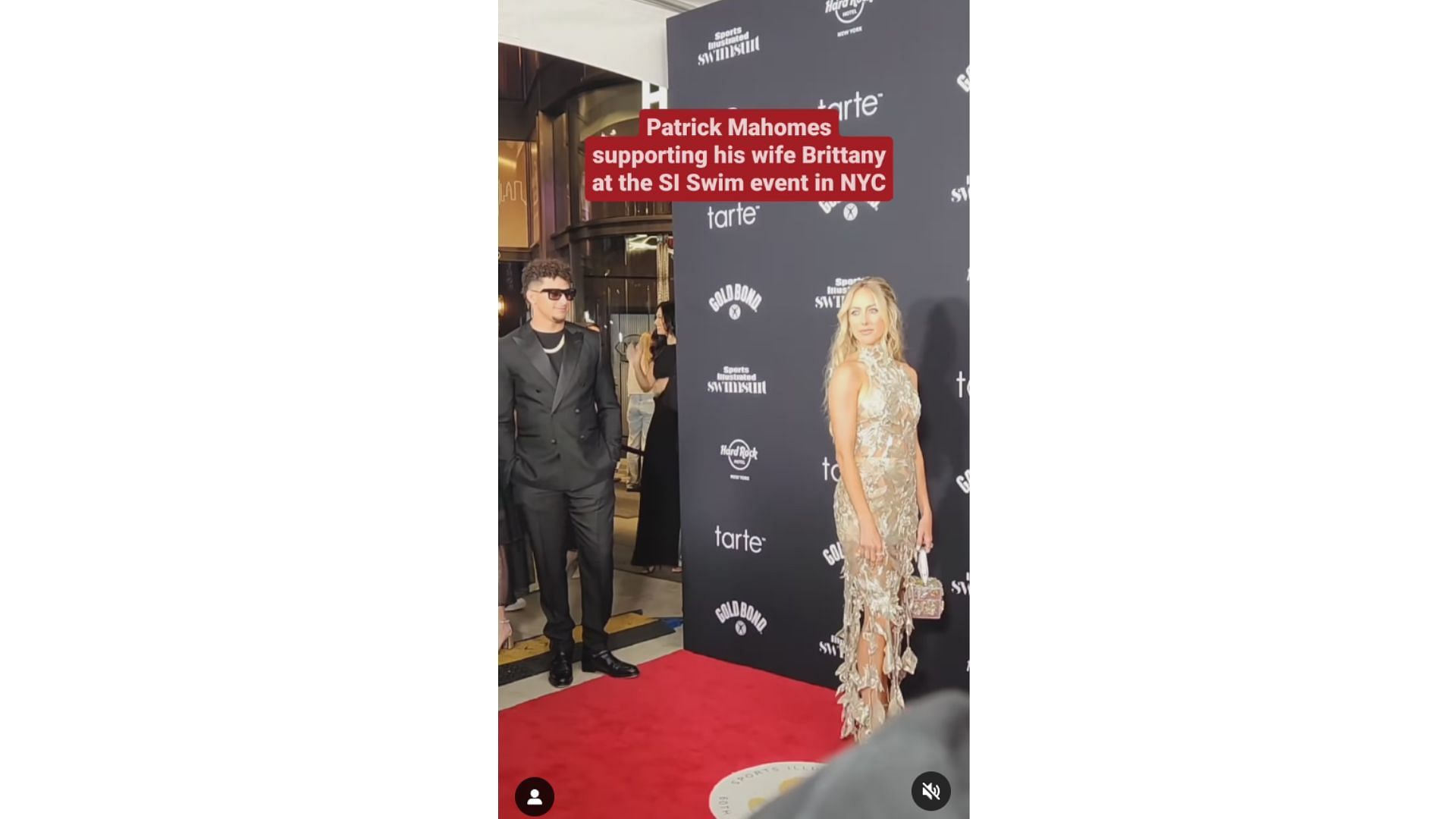 Patrick Mahomes and Brittany at the SI Swimsuit red carpet (From @patrickmahomes)