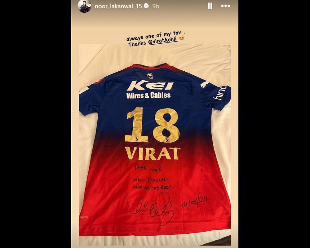 Noor Ahmad posted a story after the RCB-GT game