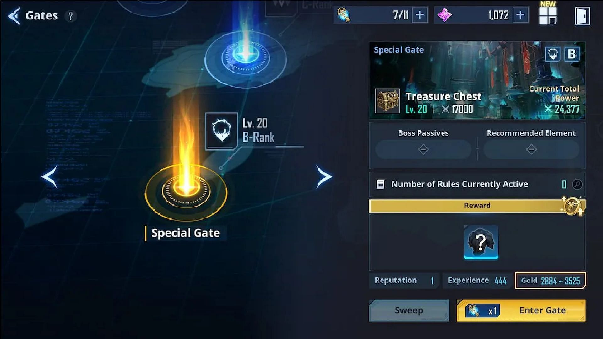 Clear Gates to earn XP points (Image via Netmarble)