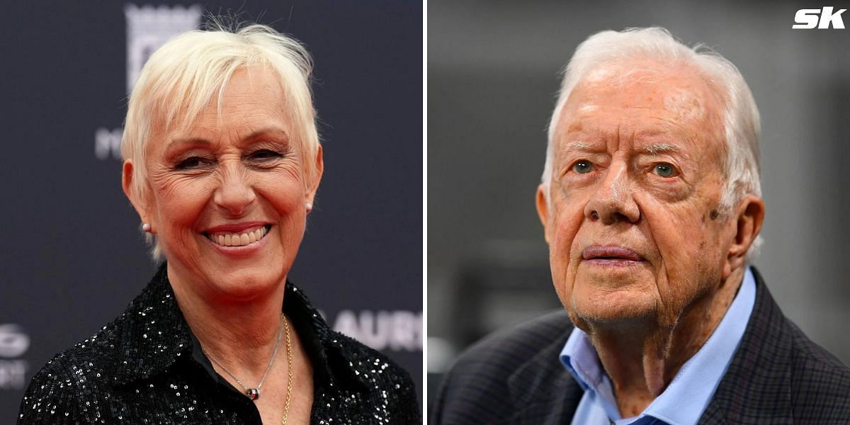 Martina Navratilova (L) Jimmy Carter (R)