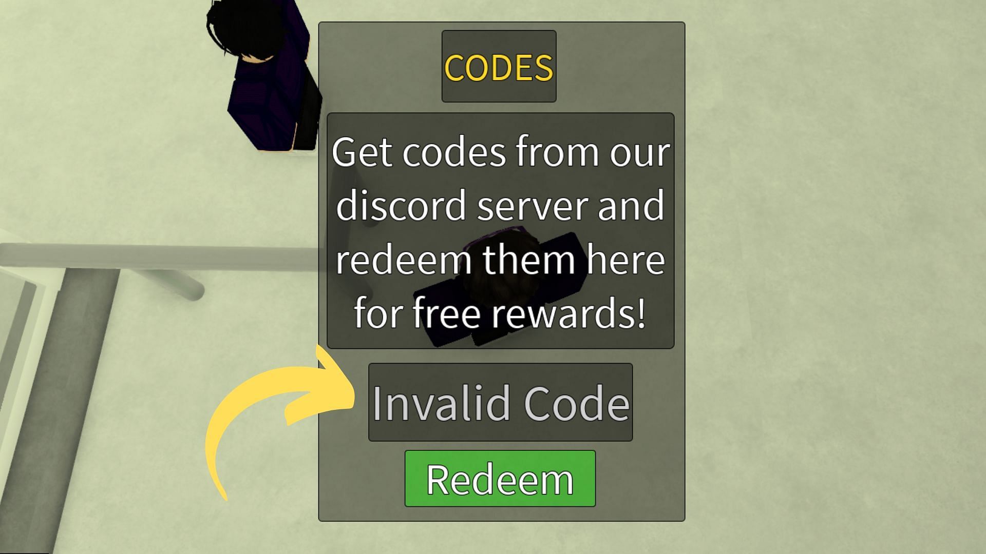 Untitled Gym invalid code issue (Image via Roblox || Sportskeeda)