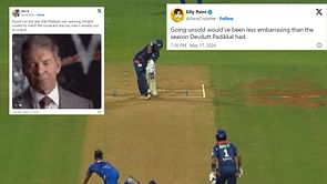 "The DRS lasted longer than him" - Fans react to Padikkal's golden duck on return during MI vs LSG IPL 2024 clash