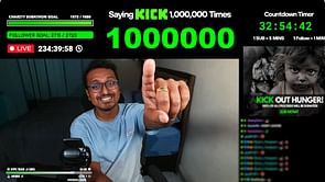 Livestreamer ShaktyG says 'Kick' a million times in 233 hours to raise money for charity