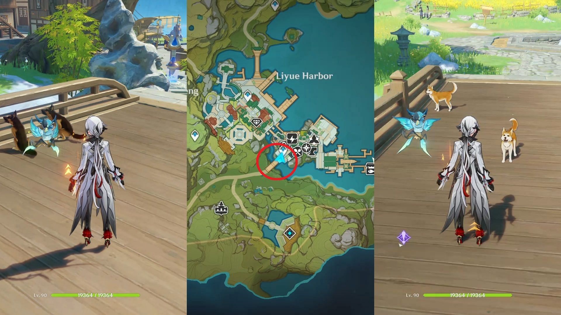 You can find Forest Patrol Hounds and Shiba dogs in Liyue Harbor (Image via HoYoverse)