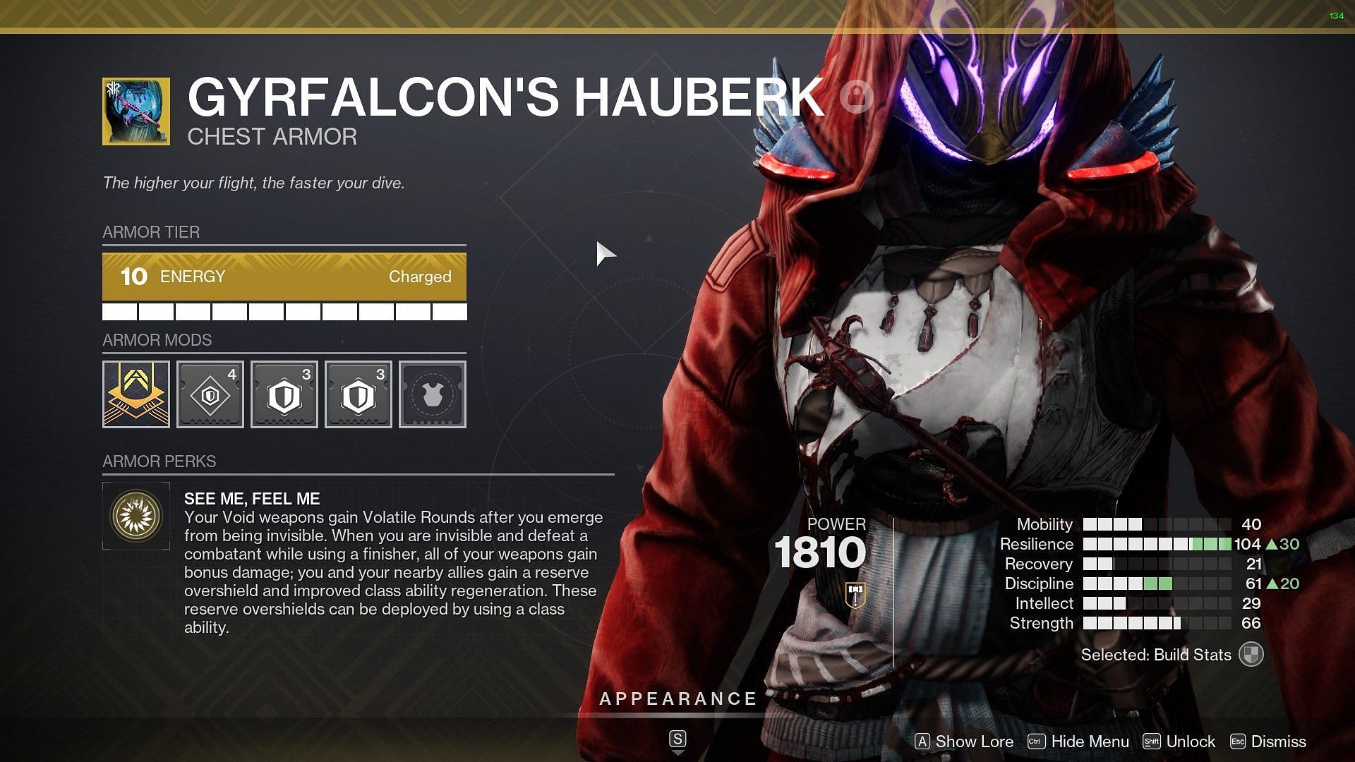 Gyrfalcon&#039;s Hauberk in Destiny 2 (Image via Bungie)