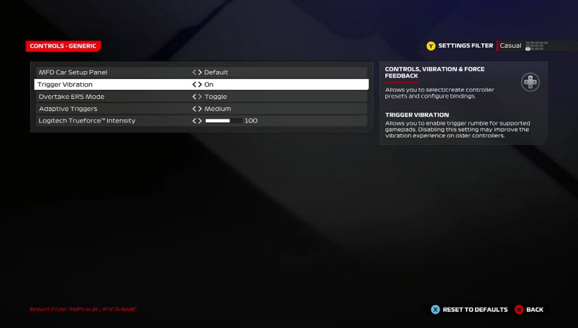 Best Generic settings (Image via Codemasters)