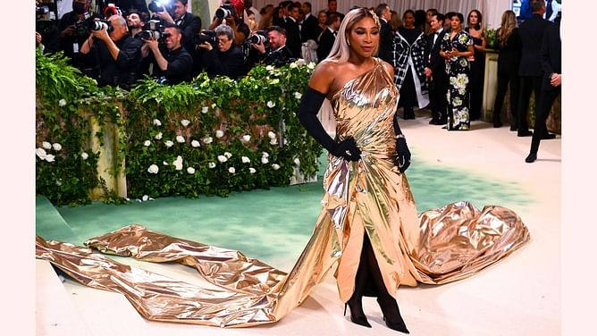 Serena Williams' Met Gala outfit explained: Balenciaga's gold-foil laminated silk gown that required 150+ hours of pattern making