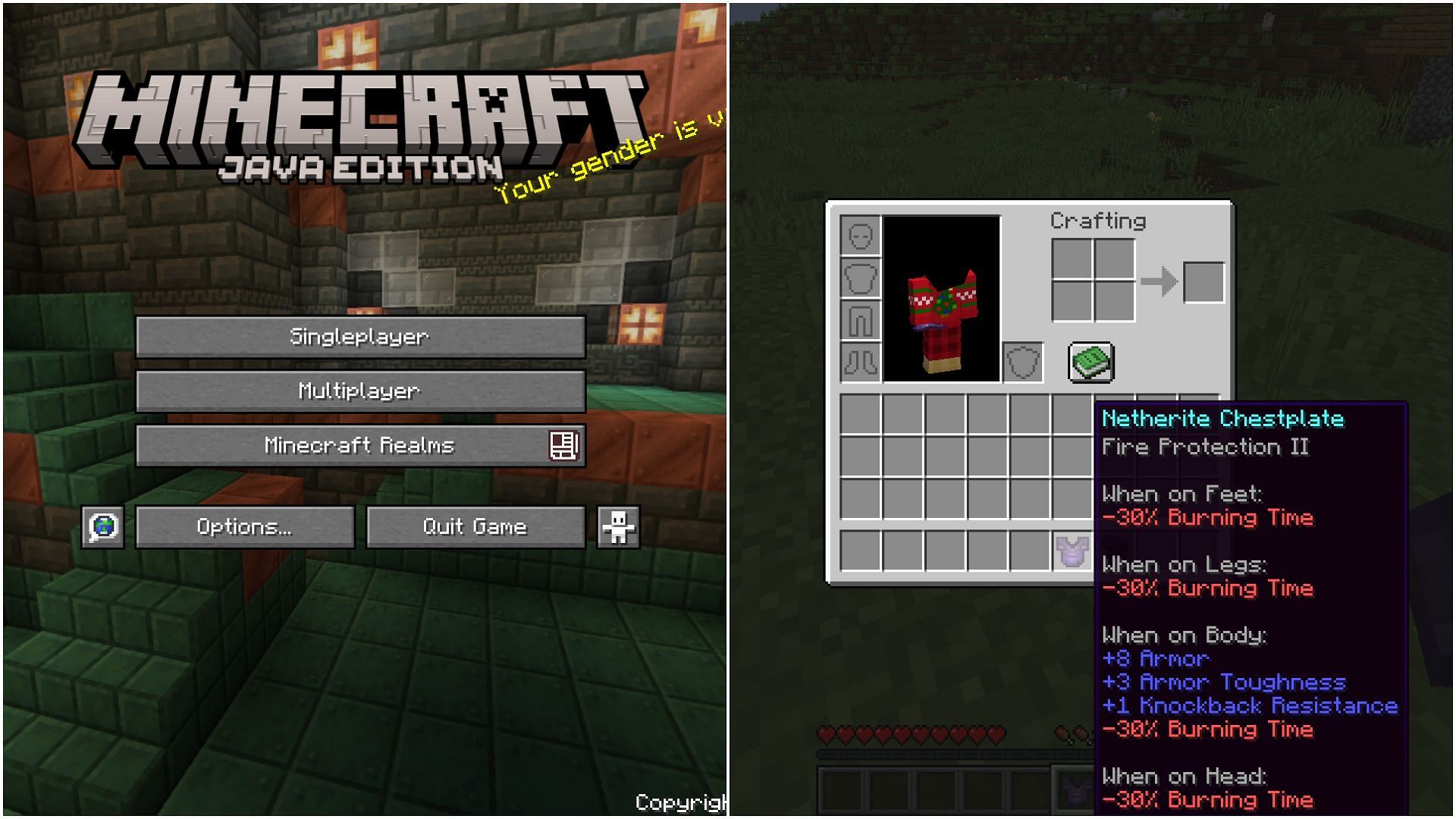 Enchantment changes in latest snapshot causing certain detail glitches (Image via Mojang Studios)