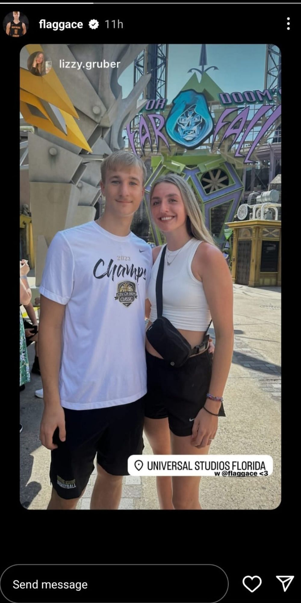 Ace Flagg and Lizzie Gruber at the Universal Studios in Florida. (Credit: Instagram/ flagg.ace)