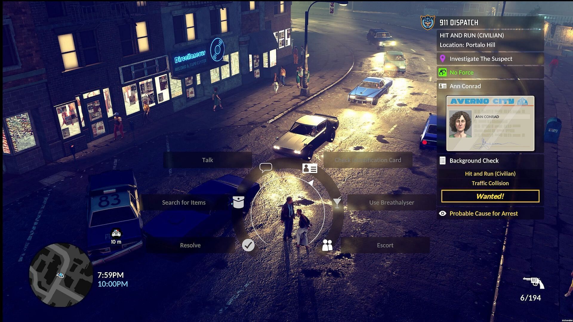 A screenshot showing the various NPC interaction options (Image via Steam || Kwalee)