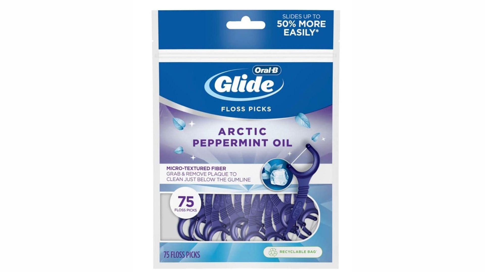 Arctic Peppermint Oil floss picks (Image via Amazon)