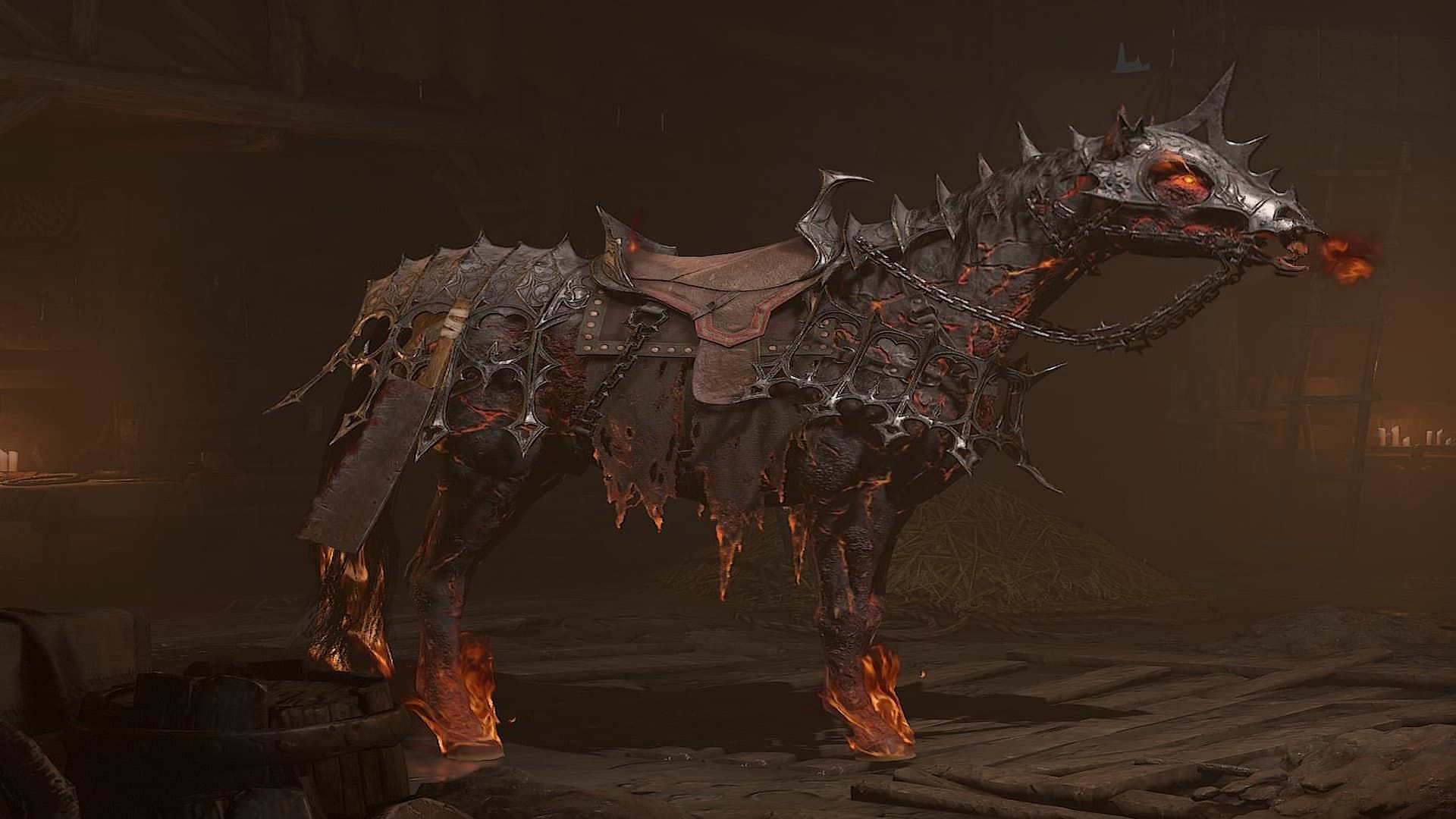 Defeat the Echo of Andariel to have a chance to receive the new Smoldering Brimstone mount (Image via Blizzard Entertainment || DatModz/X.com)