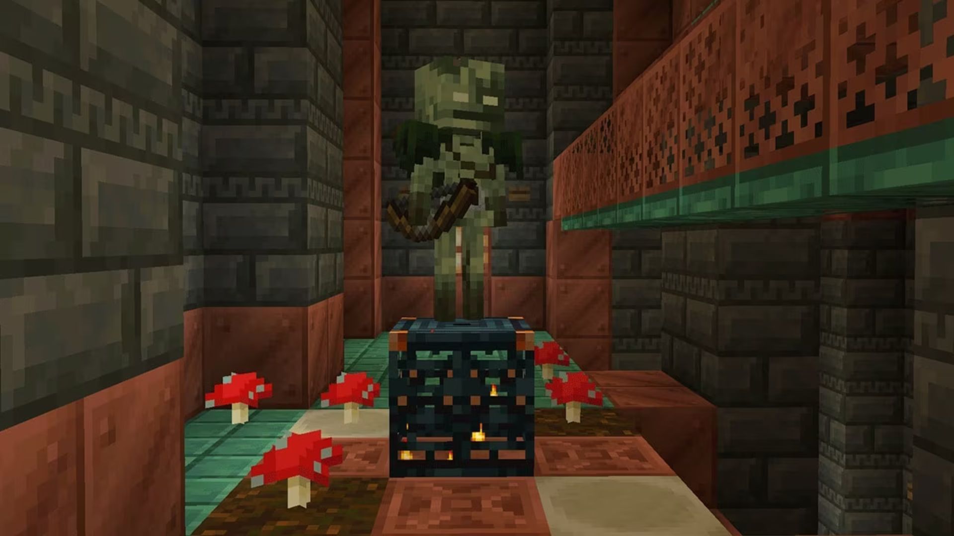 The bogged can be found in swamps and the trial chambers (Image via Mojang Studios)